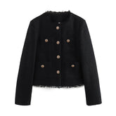 Jaqueta Feminina Cropped  em Lã - Ivy