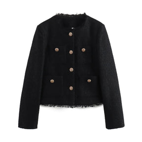 Jaqueta Feminina Cropped  em Lã - Ivy