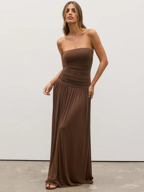 Vestido Longo sem Alças Casual - Mireille