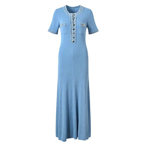 Vestido Longo Casual com Gola - Saphira