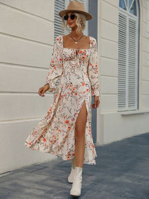 Vestido Feminino Midi Floral Atemporal -  Flores do Campo