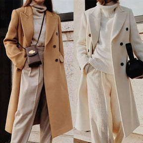 Casaco Feminino Longo de Lã Batida - Helena + Brinde Exclusivo