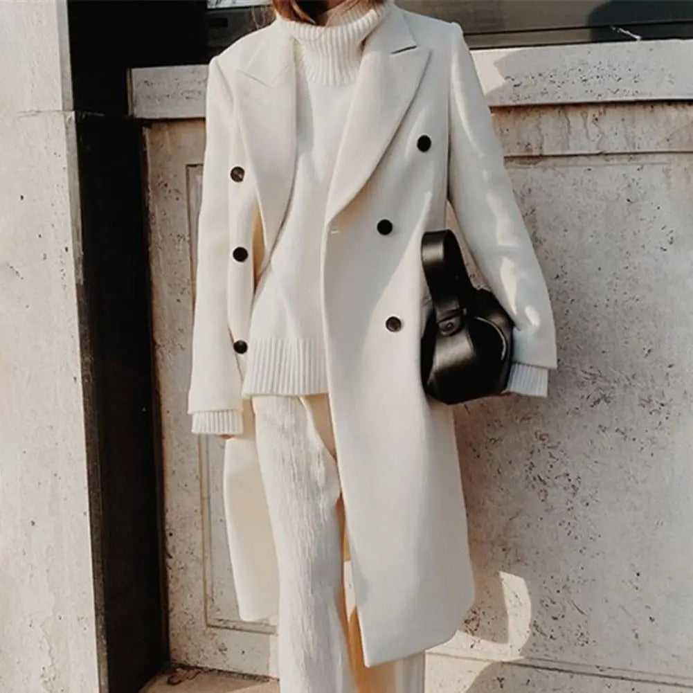 Casaco Feminino Longo de Lã Batida - Helena + Brinde Exclusivo