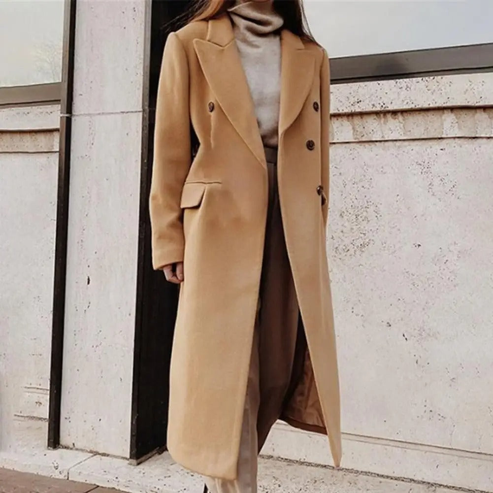 Casaco Feminino Longo de Lã Batida - Helena + Brinde Exclusivo