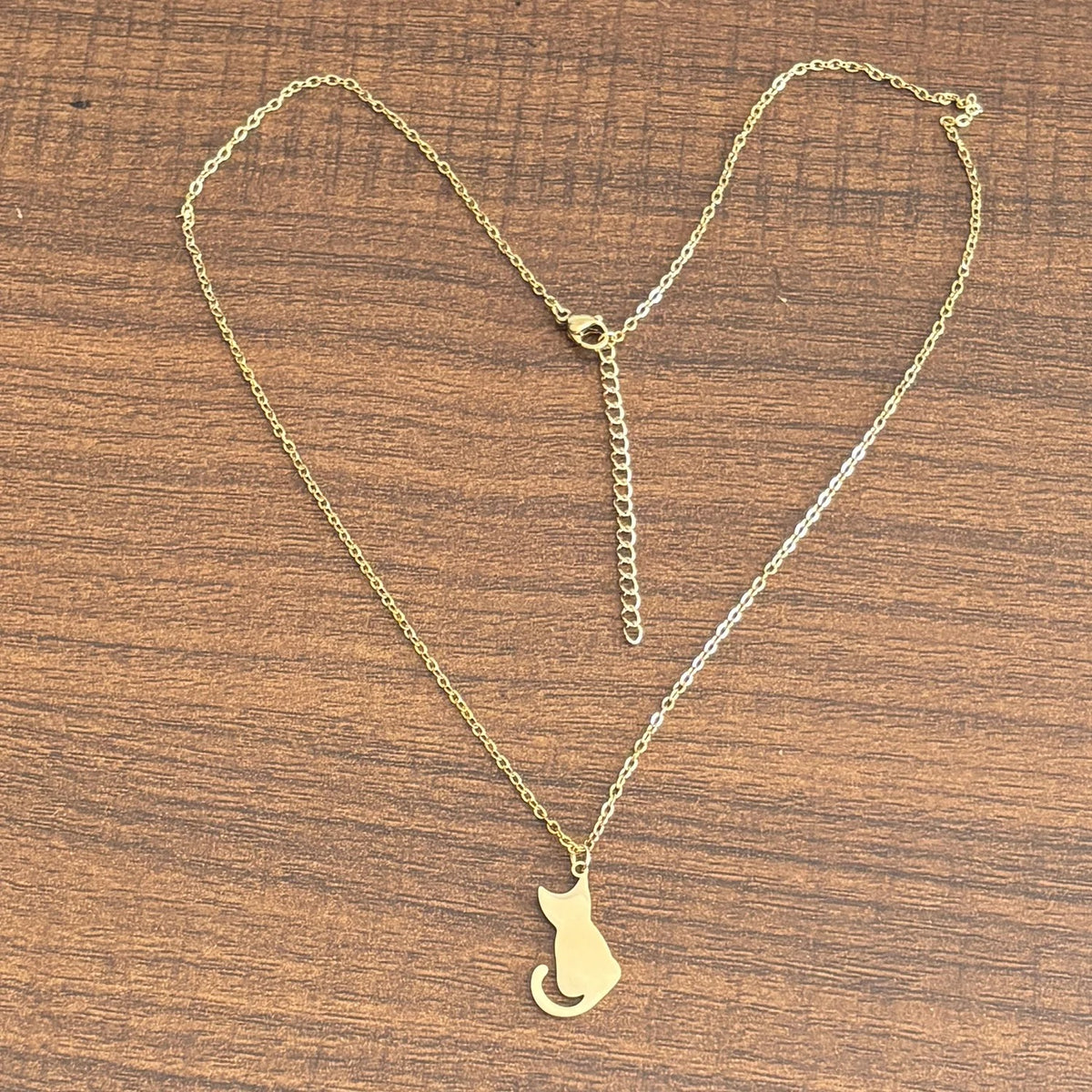 Colar Feminino Pingente de Gato de aço inoxidável - Alice